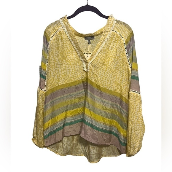 Anthropologie Conditions Apply NWT Corinna yellow peasant blouse - Picture 3 of 13